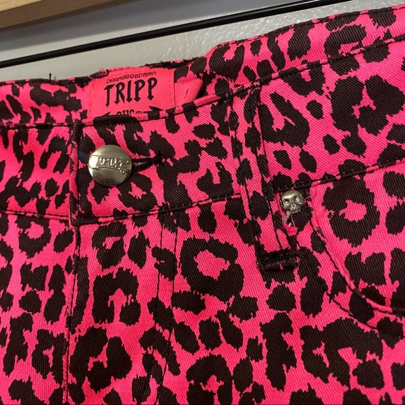 TRIPP NYC HOT PINK LEOPARD CAPRI PANTS NEW OFFICIAL RARE VINTAGE PUNK ROCK SZ 1 - Picture 4 of 7